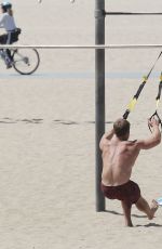 LINDSEY VONN Working Out on the Beach in Santa Monica 07/15/2016