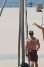 LINDSEY VONN Working Out on the Beach in Santa Monica 07/15/2016