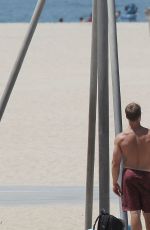 LINDSEY VONN Working Out on the Beach in Santa Monica 07/15/2016