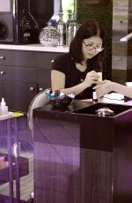 LUCY HALE at a Nail Salon in Los Angeles 07/05/2016
