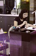 LUCY HALE at a Nail Salon in Los Angeles 07/05/2016