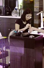 LUCY HALE at a Nail Salon in Los Angeles 07/05/2016