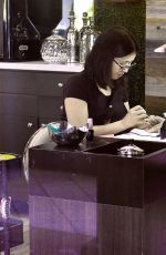 LUCY HALE at a Nail Salon in Los Angeles 07/05/2016