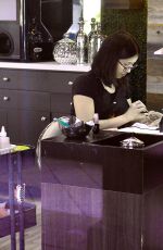 LUCY HALE at a Nail Salon in Los Angeles 07/05/2016
