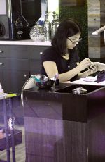 LUCY HALE at a Nail Salon in Los Angeles 07/05/2016