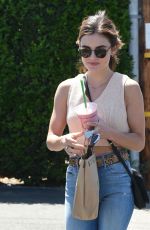 LUCY HALE Picking Up Lunch at Kreation in Los Angeles 07/27/2016