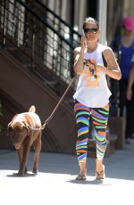 LUCY LIU Walks Her Dog Out in New York 07/23/2016
