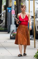 MAGGIE GYLLNHAAL on the Set of The Deuce in New York 07/09/2016