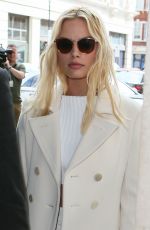 MARGOT ROBBIE Arrives at BBC Radio 1 Studios in London 07/05/2016