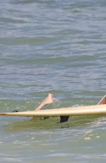 MARGOT ROBBIE in Swimsuit Surfing in Hawaii 07/19/2016
