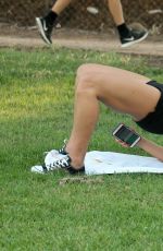 MARY CAREY Works Out in a Park in Los Angeles 07/13/2016