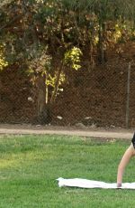 MARY CAREY Works Out in a Park in Los Angeles 07/13/2016