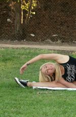 MARY CAREY Works Out in a Park in Los Angeles 07/13/2016