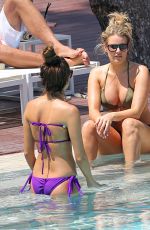 MEGAN MCKENNA and DANIELLE ARMSTRONG in Bikinis at a Pool in Mallorca 07/03/2016