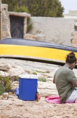 MEGAN MCKENNA in Bikini Having a Picnic on the Beach in Ibiza 06/29/2016
