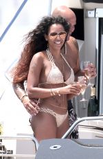 MELANIE BROWN in Bikini at a Yacht in Ibiza 06/28/2016