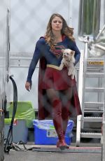 MELISSA BENOIST on the sSet of Supergirl 07/27/2016