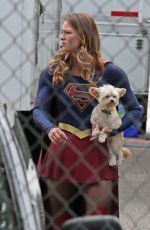 MELISSA BENOIST on the sSet of Supergirl 07/27/2016