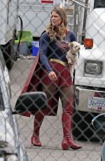 MELISSA BENOIST on the sSet of Supergirl 07/27/2016