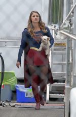 MELISSA BENOIST on the sSet of Supergirl 07/27/2016