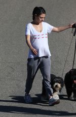 MILA KUNIS Walks Her Dogs in Los Angeles 07/26/2016