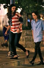 NINA DOBREV and ELLEN PAGE on the Set of 