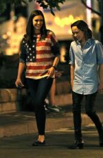 NINA DOBREV and ELLEN PAGE on the Set of 