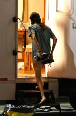 NINA DOBREV on the Set of Flatliners in Toronto 07/17/2016