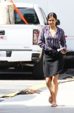 NINA DOBREV on the Set of Flatliners in Toronto 07/26/2016