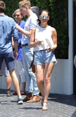 OLIVIA MUNN in Denim Shorts Shopping in Los Angeles 07/16/2016