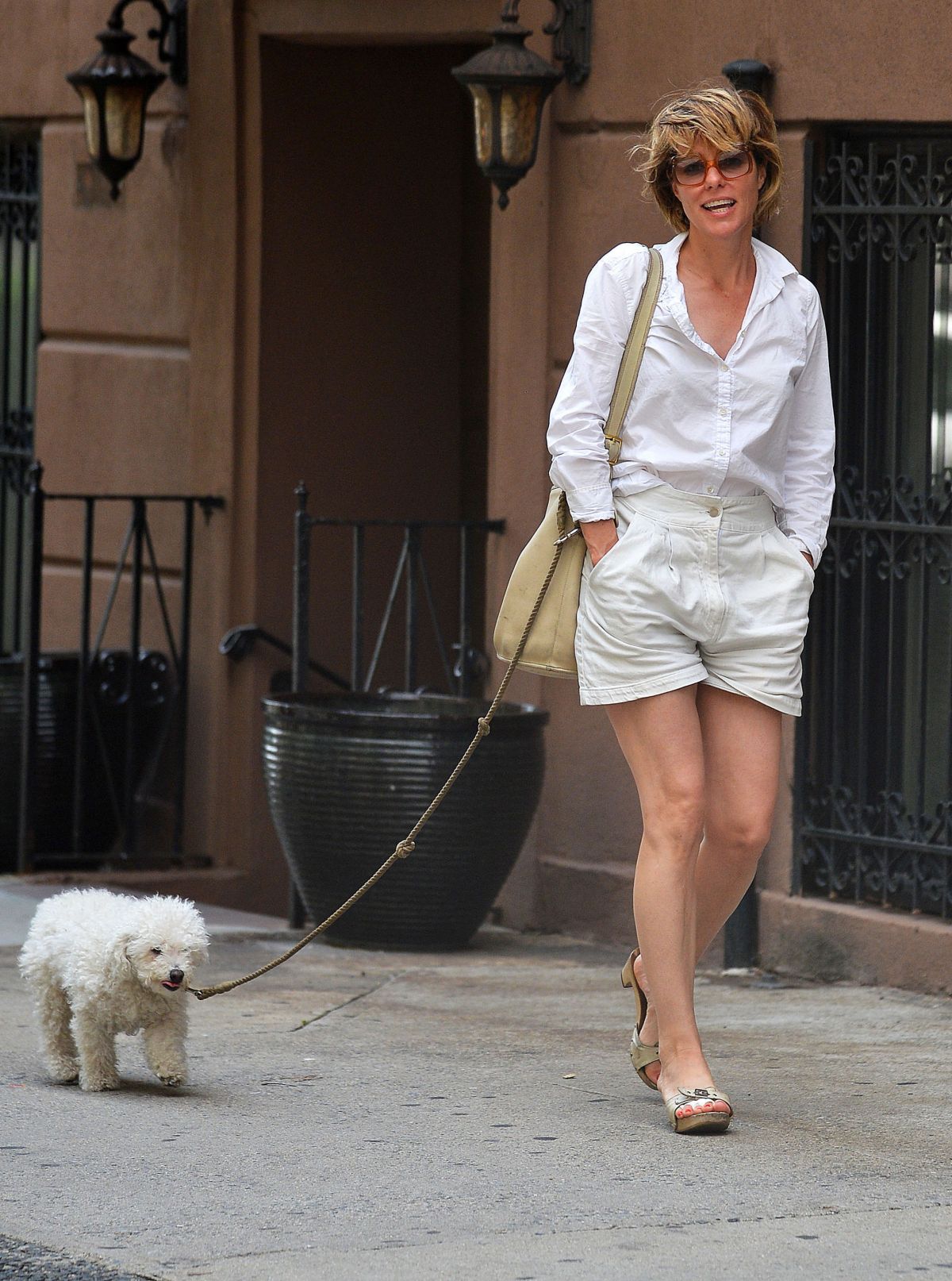 PARKER POSEY Out with Her Dog in New York 07/05/2016 - HawtCelebs.