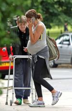 Pregnant JOOS OLIVER Out and About in London 07/08/2016