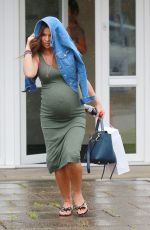 Pregnant TANYA BARDSLEY Leaves a Hair Salon in Wilmslow Cheshire 06/28/2016