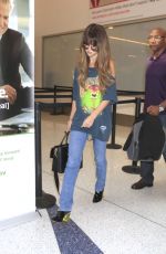 SELENA GOMEZ in Jeans at LAX Airport in Los Angeles 07/10/2016