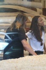 SHARON STONE and ZOE SALDANA Out in Beverly Hills 07/25/2016