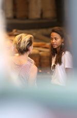 SHARON STONE and ZOE SALDANA Out in Beverly Hills 07/25/2016