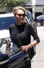 SHARON STONE Out and About in West Hollywood 07/21/2016