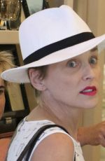 SHARON STONE Out Shopping in Los Angeles 07/05/2016