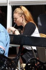 SOPHIE TURNER Out for Lunch with Her Mother in Hampstead 07/13/2016