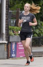 SOPHIE TURNER Out Jogging at a Parki in London 07/05/2016