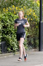 SOPHIE TURNER Out Jogging at a Parki in London 07/05/2016
