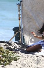 TINASHE on the Set of a Music Video in Malibu 07/20/2016