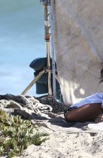 TINASHE on the Set of a Music Video in Malibu 07/20/2016