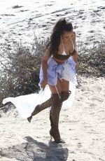 TINASHE on the Set of a Music Video in Malibu 07/20/2016