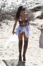TINASHE on the Set of a Music Video in Malibu 07/20/2016