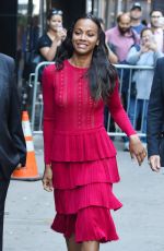 ZOE SALDANA Arrives at Good Morning America in New York 07/18/2016