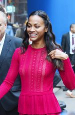 ZOE SALDANA Arrives at Good Morning America in New York 07/18/2016