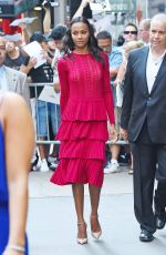 ZOE SALDANA Arrives at Good Morning America in New York 07/18/2016
