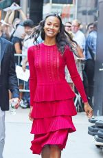 ZOE SALDANA Arrives at Good Morning America in New York 07/18/2016