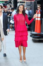 ZOE SALDANA Arrives at Good Morning America in New York 07/18/2016